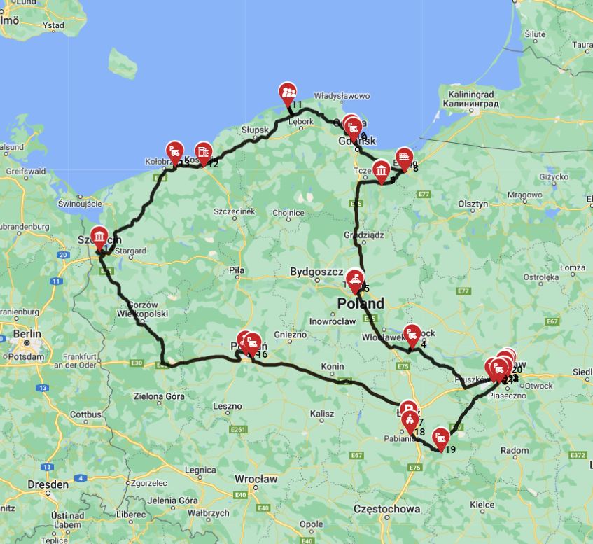 Warsaw Roundtrip - Poland north Short